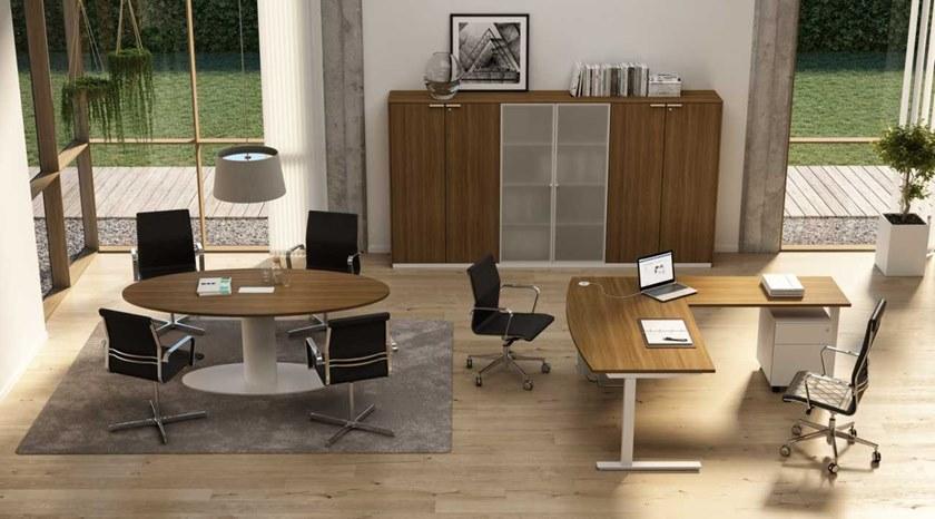 Bralco Овальный стол для совещаний из меламина с системой управления кабелями Winglet sun-id-1487581 - Вид №1