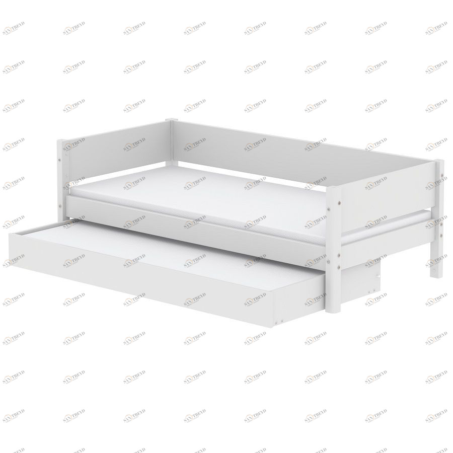 Кровать Flexa White с дополнительным спальным местом, 200 см, белая 901075840