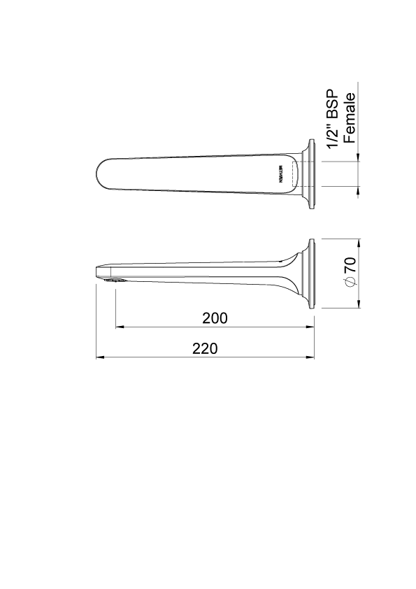 AOSPWBTCP Настенный излив для ванны Aio Methven Хром  - Вид №1