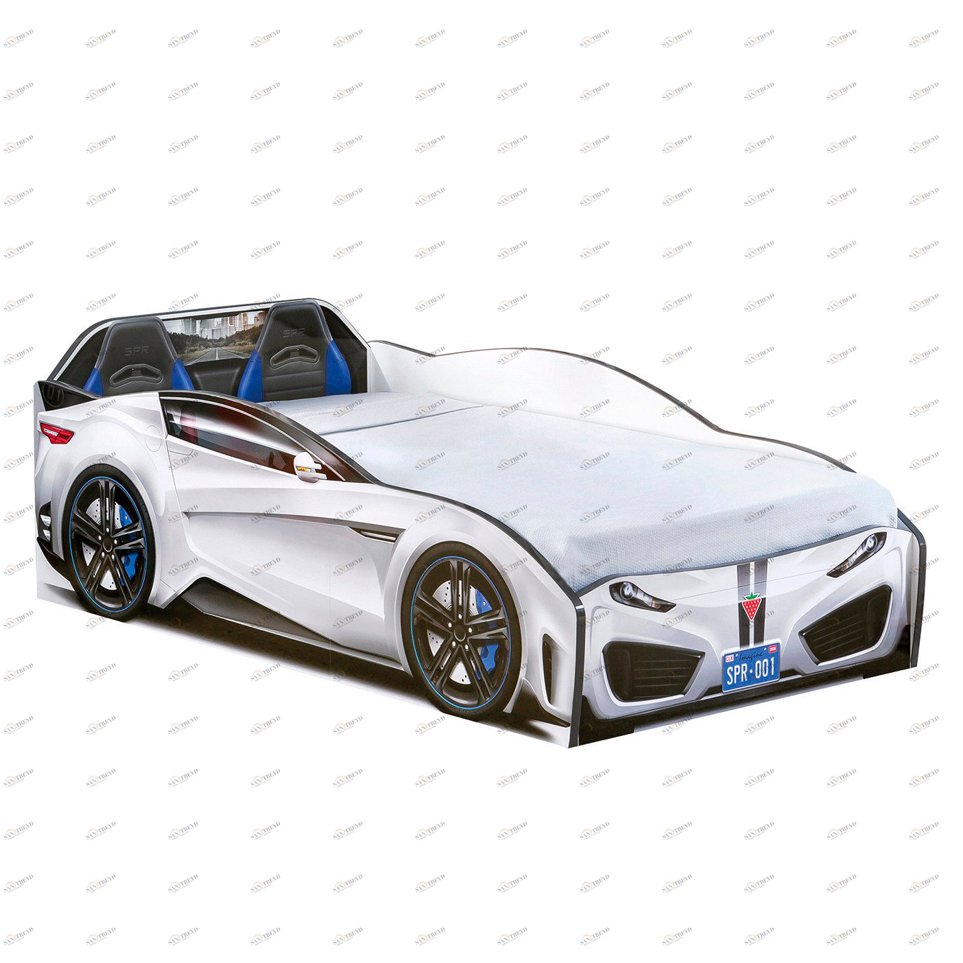 Кровать-машина детская 70х130 см белая Spyder CILEK  00-3832329 Белый Santreyd 