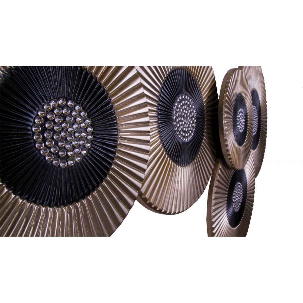 Панно на стену из дерева dimension со стразами сваровски 130*85см. EVENHOME ДИЗАЙНЕРСКИЕ 129705 Коричневый;чёрный;серебряный  - Вид №1