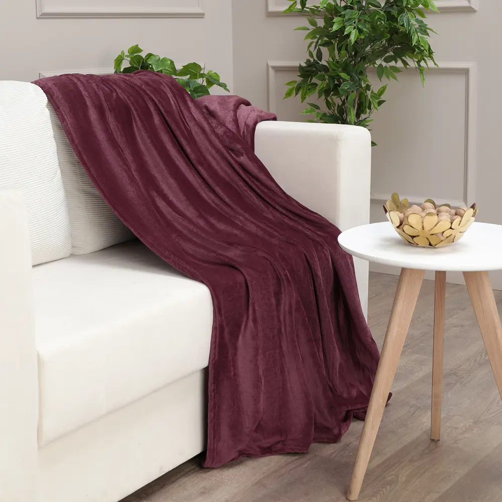Плед Flandria 200x220 см микрофибра цвет темно-бордовый 89395108 STLM-2146975 Santreyd - Вид №5