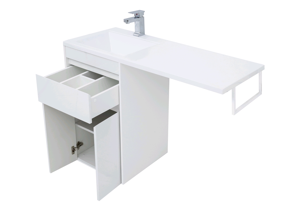 Тумба с раковиной Aquanet Токио 110 L белый (напольная, 1 ящик, 2 дверцы) 0023774400235497 - Вид №8