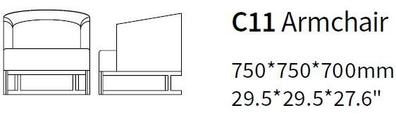 HC28 Cosmo Кожаное кресло с подлокотниками  C11  - Вид №1