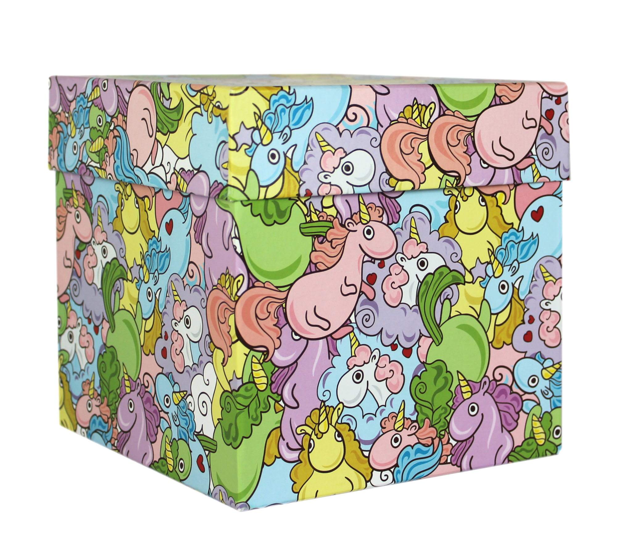 510543 Коробка подарочная "Цветные единороги", 16 х 16 х 16 см Santreyd 