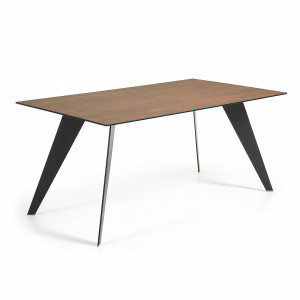 053481 Стол Nack 180x100 черный керамика La Forma Koda