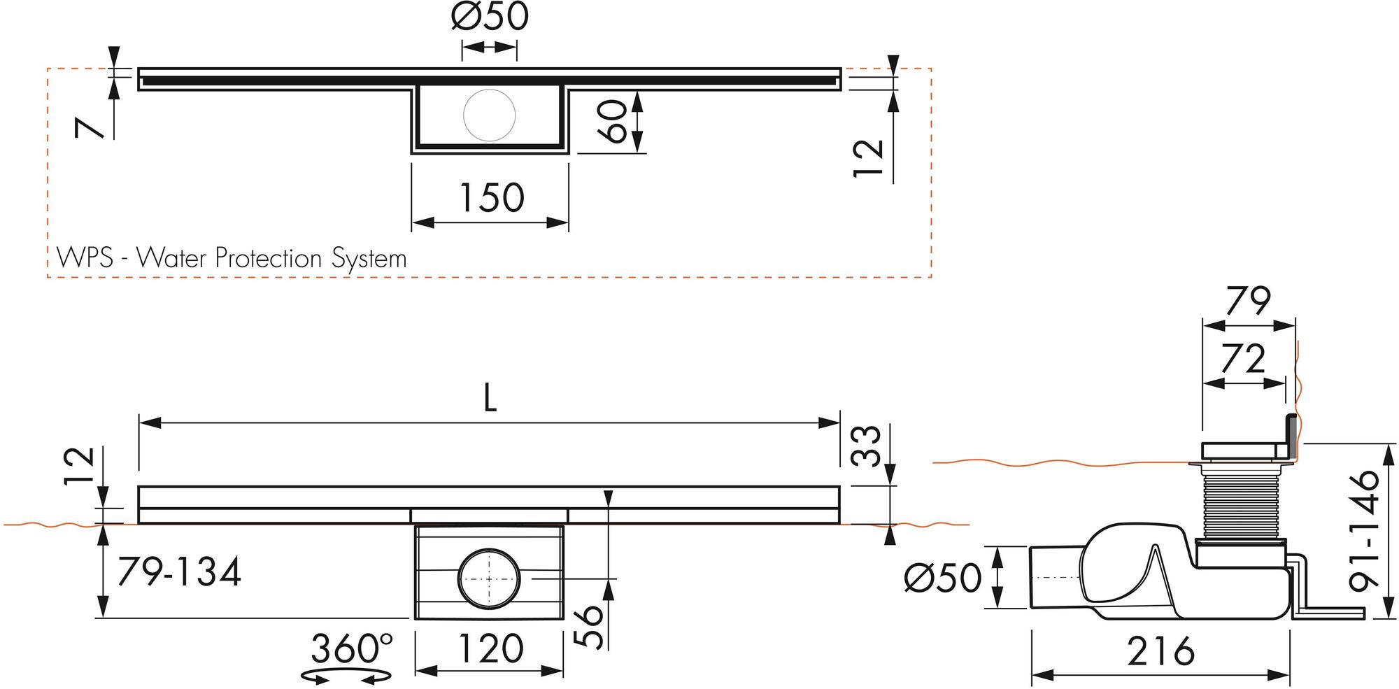ESS Easy Drain Трап для душа из нержавеющей стали Waterstop sun-id-1390060 - Вид №1