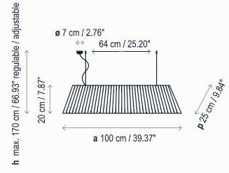 BOVER Подвесной светильник из ткани Mei sun-id-1370347 - Вид №1