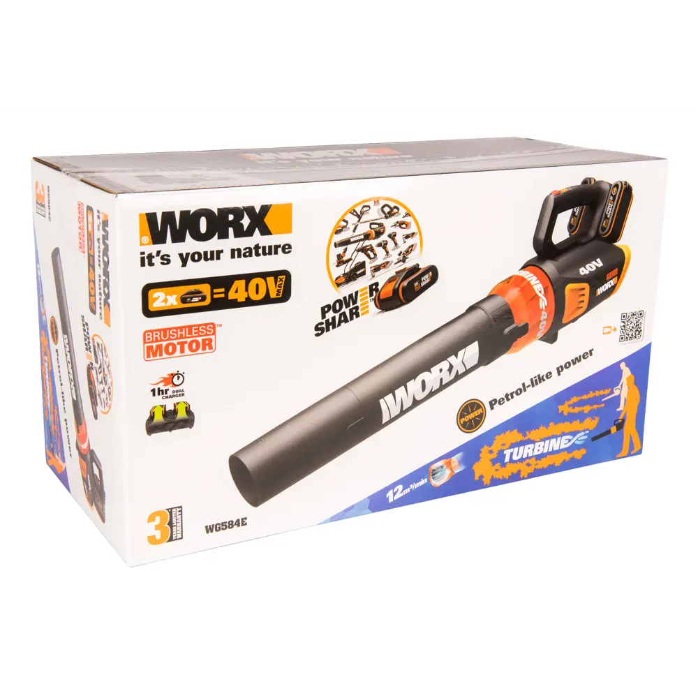 Воздуходувка аккумуляторная Worx WG584E, 40 В (АКБ и ЗУ в комплекте) STLM-2022567 - Вид №13