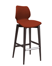 Uni 386M Барный стул с каркасом из бука, 4 ножки. Сиденье и спинка обитые полипропиленом. Et al. Uni