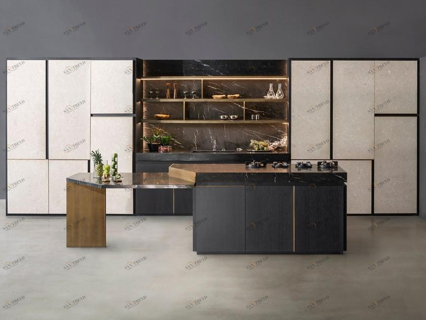 TM Italia Cucine Кухня с островом и колоннами sun-id-1415755