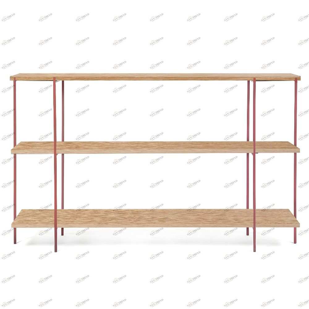 Стеллаж металлический медный, темный дуб Florian copper INTELLIGENT DESIGN  260758 Бежевый;медный 