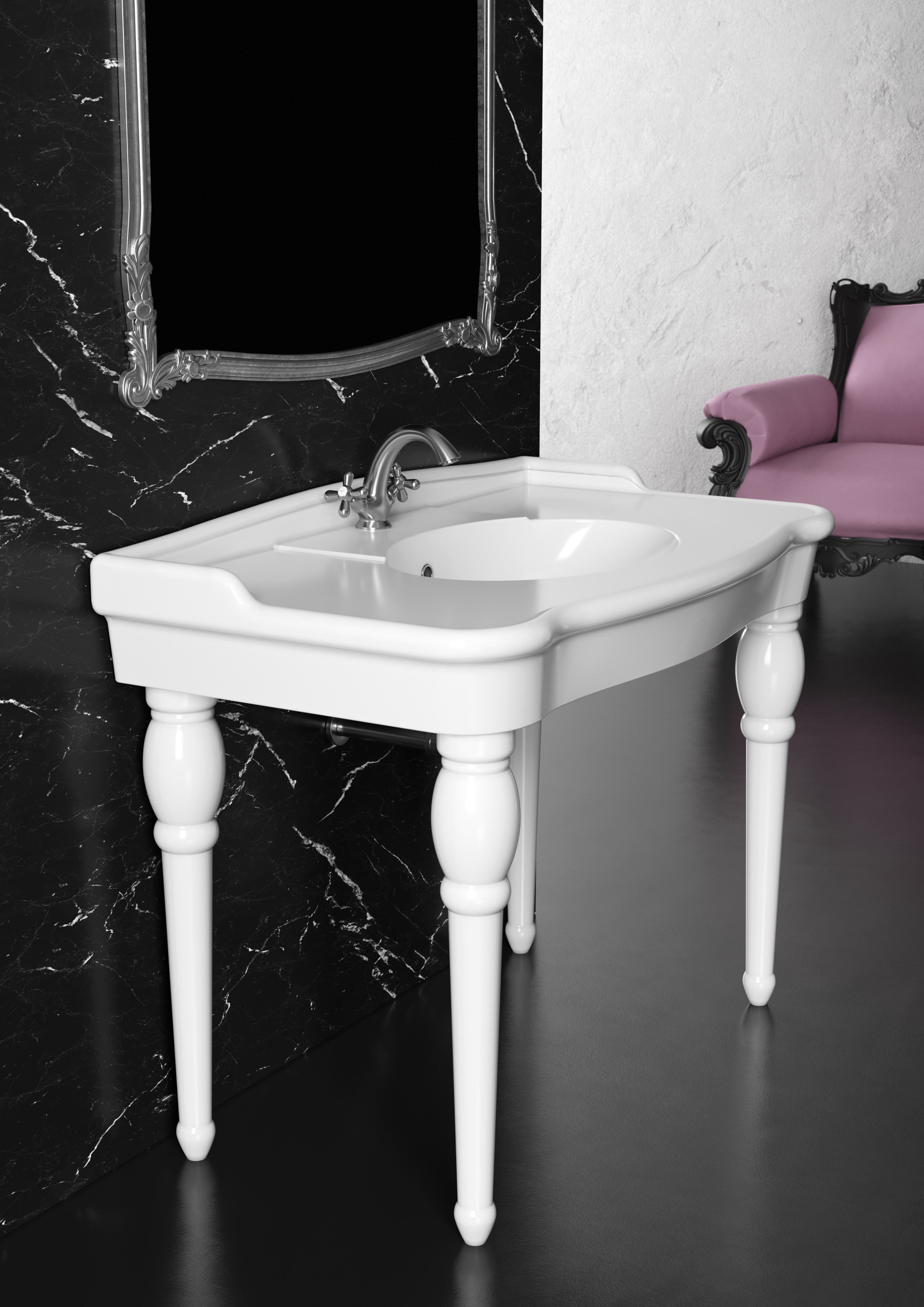 Керамическая прямоугольная консольная раковина Alice Ceramica ARCH-00119578 - Вид №2