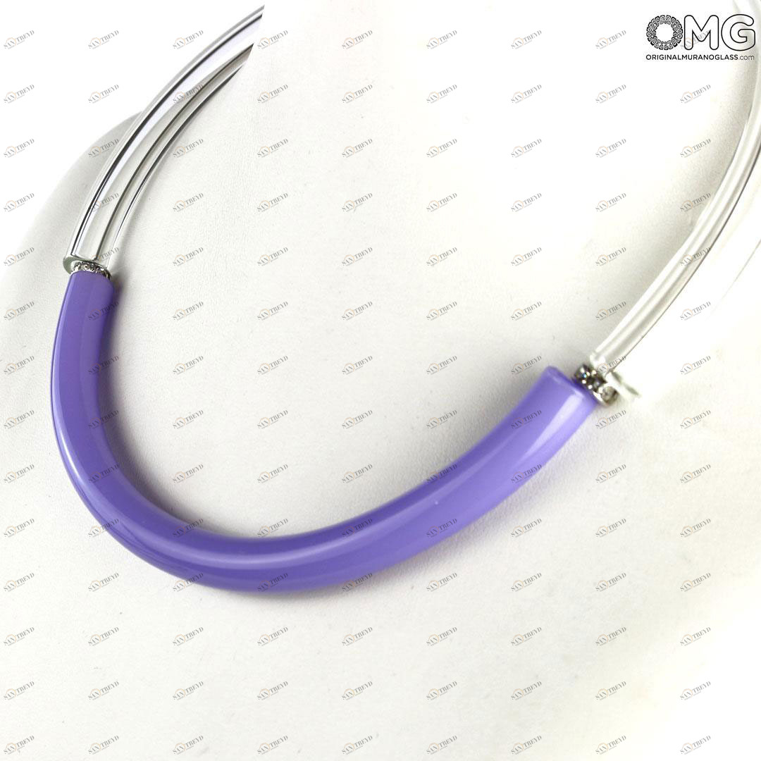 4425 ORIGINALMURANOGLASS Колье Дениз сиреневое - муранское стекло OMG 21 см 