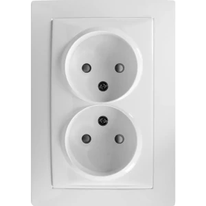 Розетка двойная встраиваемая Systeme Electric Unica без заземления, цвет белый