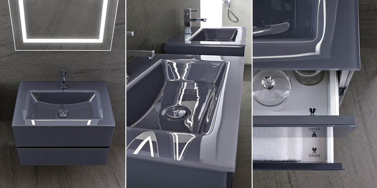 Мебель для ванной в матовой отделке Crystal CY06 OASIS BATHROOM Master Crystal - Вид №1