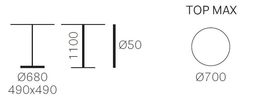 Высокий круглый алюминиевый стол для контракта Pedrali Laja ARCH-00149718 - Вид №2