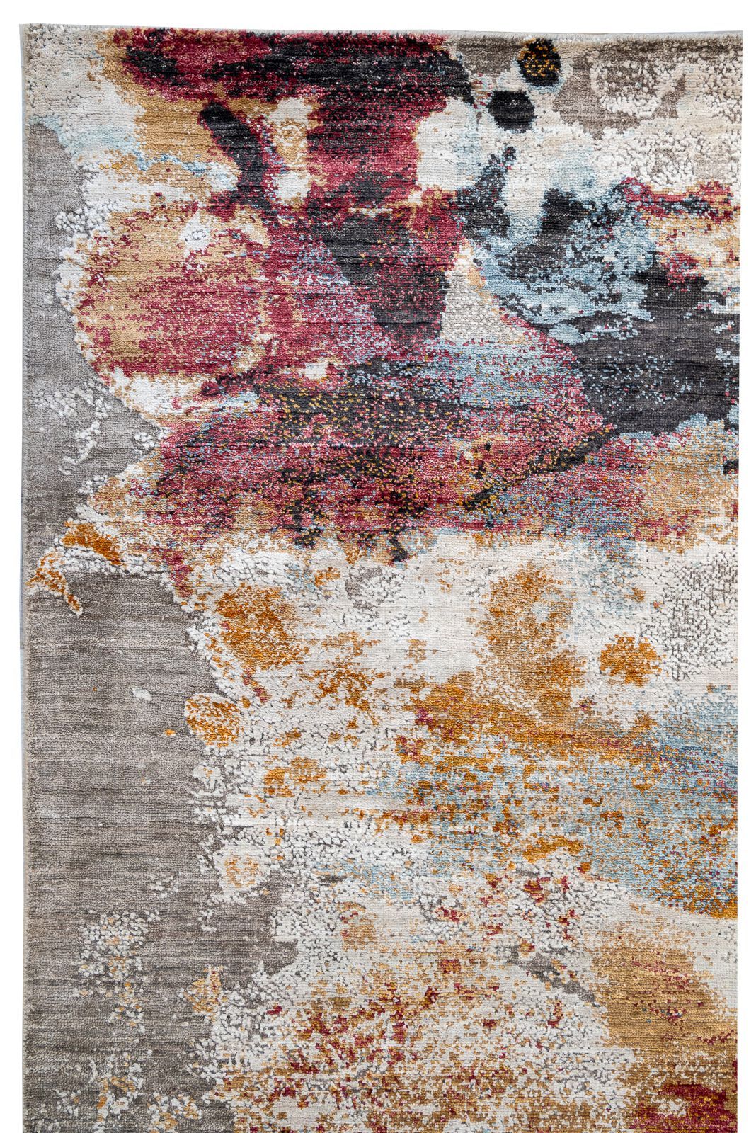 Индийский бамбуковый шелковый ковер Mantellassi 1926 MULTICOLOR STAINS ARCH-00022883 - Вид №3