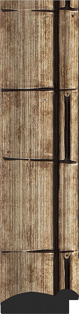 BY 7125 Зеркало в багетной раме - серебряный бамбук 73 mm EVOFORM Octagon - Вид №3