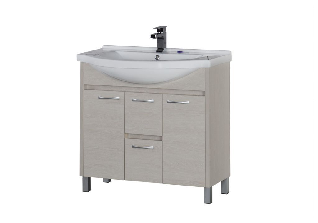 Тумба с раковиной Aquanet Донна 90 белый дуб 0016918100168865 - Вид №3