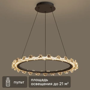 Светильник подвесной Riffa с пультом управления 25 м² регулируемый белый свет цвет белый/прозрачный