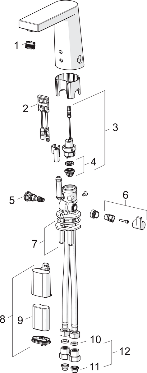 Oras 6155FZ Смеситель для умывальника, 6 V, Bluetooth 6155FZ Electra Хром  - Вид №4
