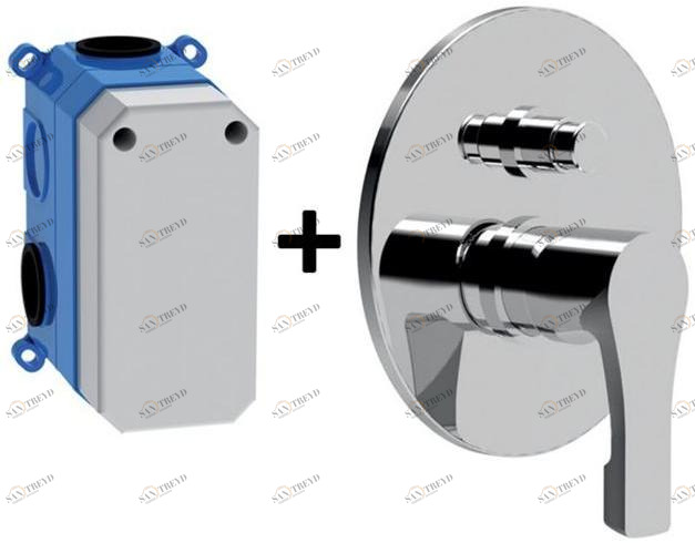 Rubinetteria Giulini Смеситель для душа однорычажный с переключателем и универсальным встроенным ящиком Ego F5762