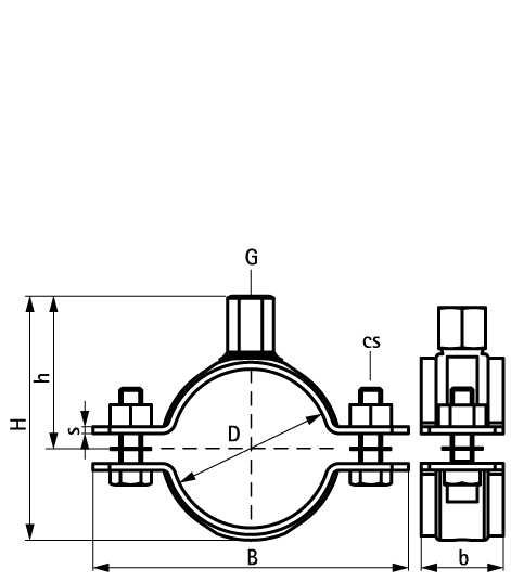 33077106 Stainless Steel Heavy Duty Clamp (M12, M16) walraven  - Вид №1