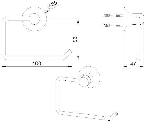 rvb Держатель туалетной бумаги из хромированной латуни Times 6273.--.55 - Вид №1
