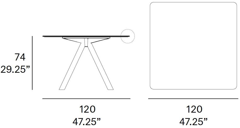 EXPORMIM Квадратный садовый стол  C235 c  - Вид №3