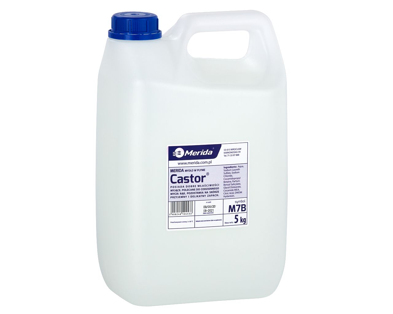 M7B Белое жидкое мыло CASTOR, канистра 5 кг Merida 