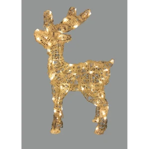 Светящаяся электрическая фигура Олень для улицы 80 светодиодов 60 см цвет золотой