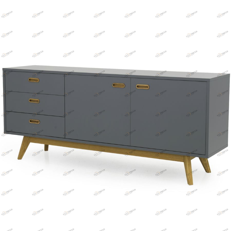 Сервант большой Tenzo Bess, 82х200х43 см, дуб, серый 2176014