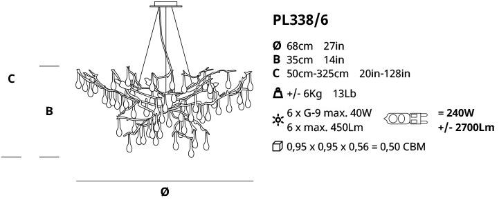 Serip Галогенный потолочный светильник из бронзы Bijout Pl338/6 - Вид №1