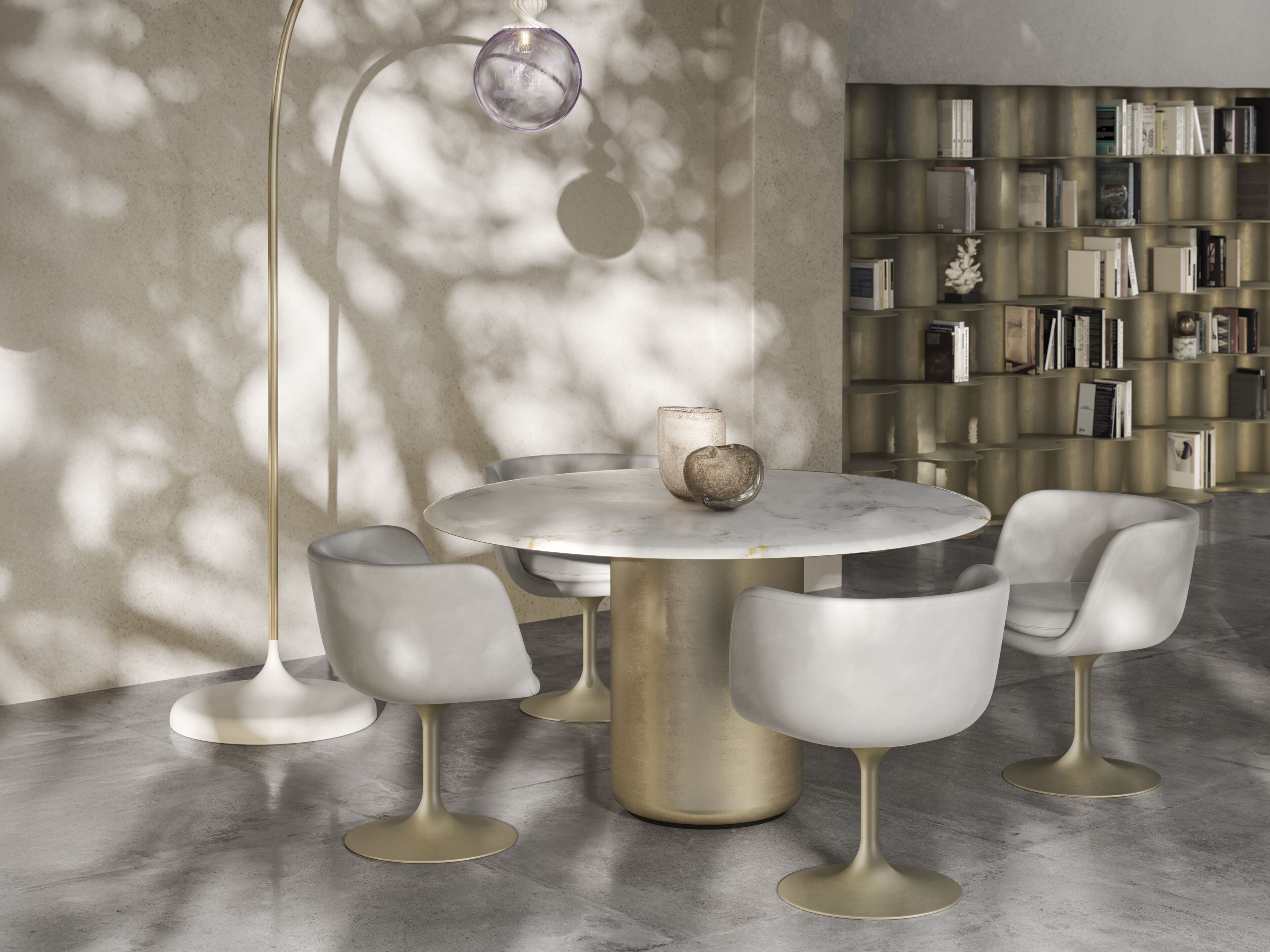 Овальный стол с зернистой столешницей Natuzzi Italia Deep ARCH-00055924 - Вид №8