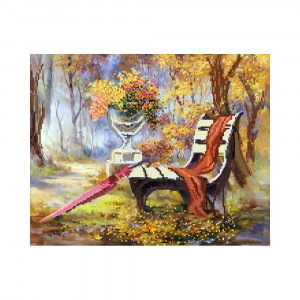 4210 Канва/ткань с рисунком Рисунок на шелке 37 см х 49 см "Недописанный роман" Матренин посад