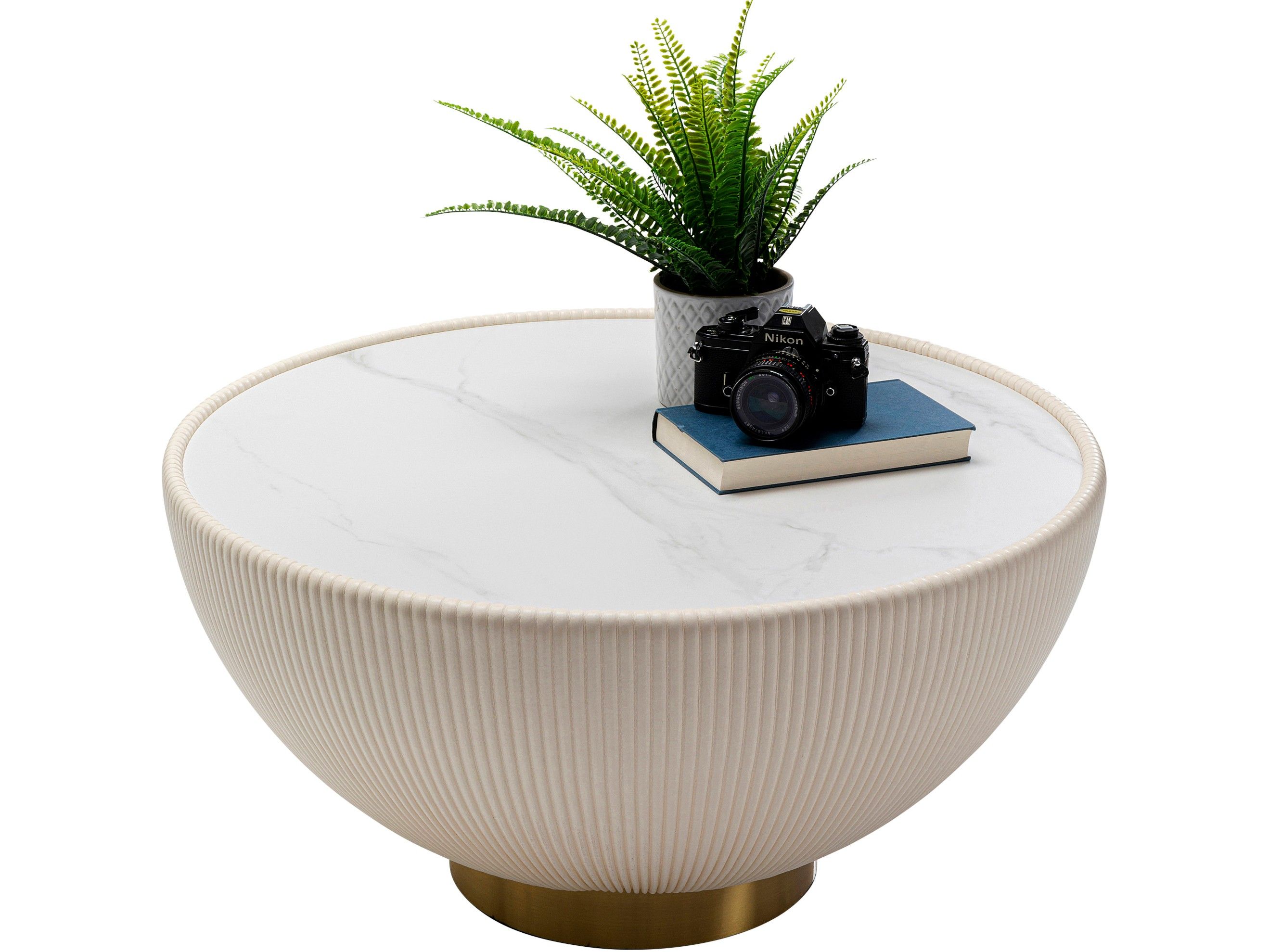 Круглый журнальный столик из композитного материала KARE Design ENDLESS VEGAS ARCH-00085192