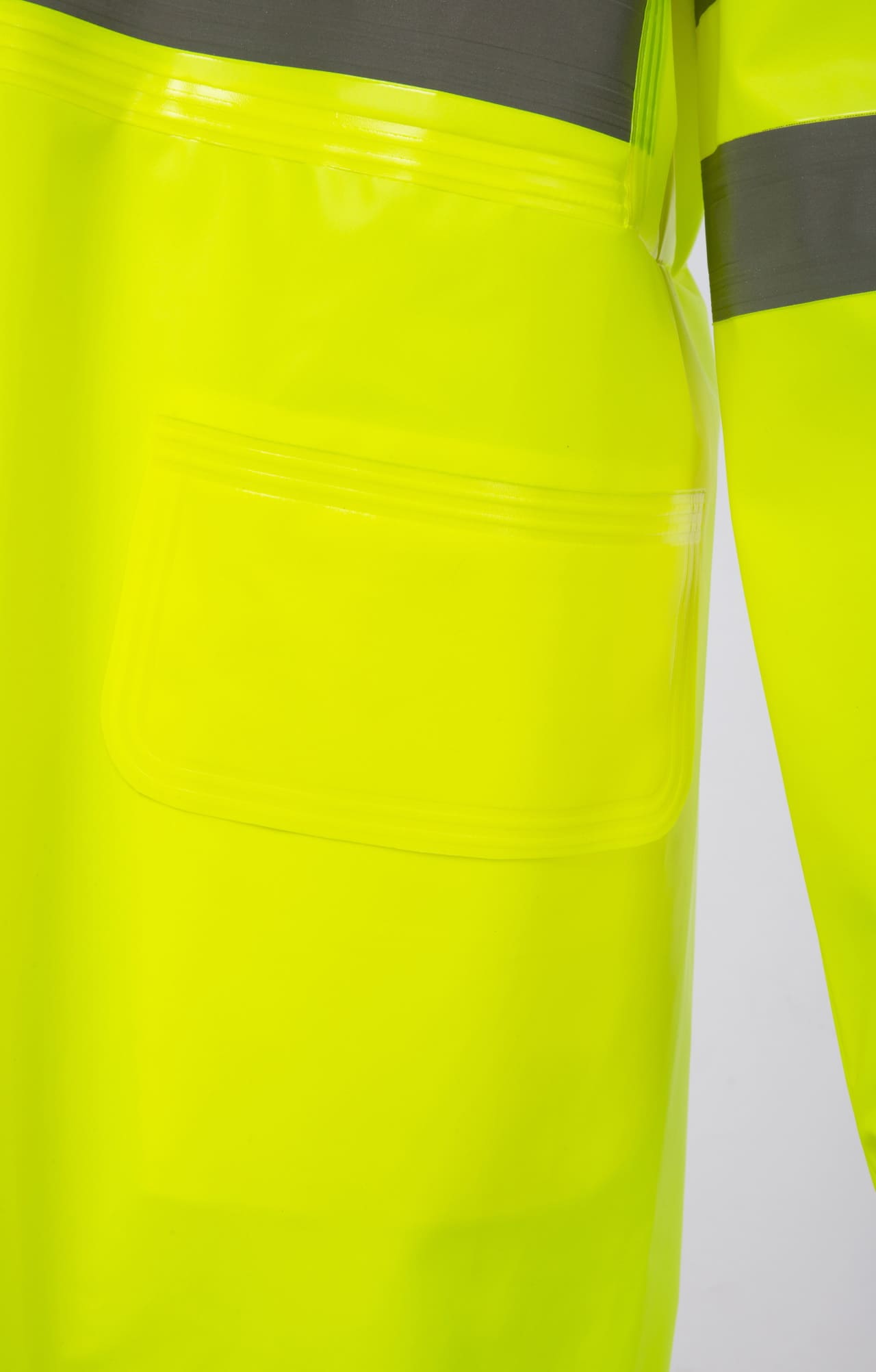 5037372 Плащ сигнальный влагозащитный лимонный  Непромокаемая спецодежда  размер 56-58/194-200 (XXL)  - Вид №5