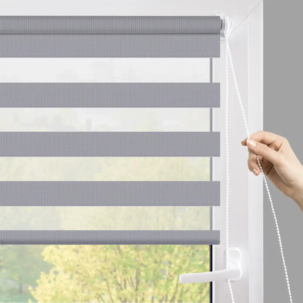 Рулонная штора день-ночь MIAMOZA Петер 60x160 см серая в полоску 89411350 STLM-1574247 - Вид №6