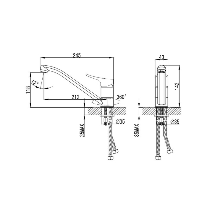 VOLSB00M05 Milardo Volga Смеситель для кухни Volga Россия - Вид №4