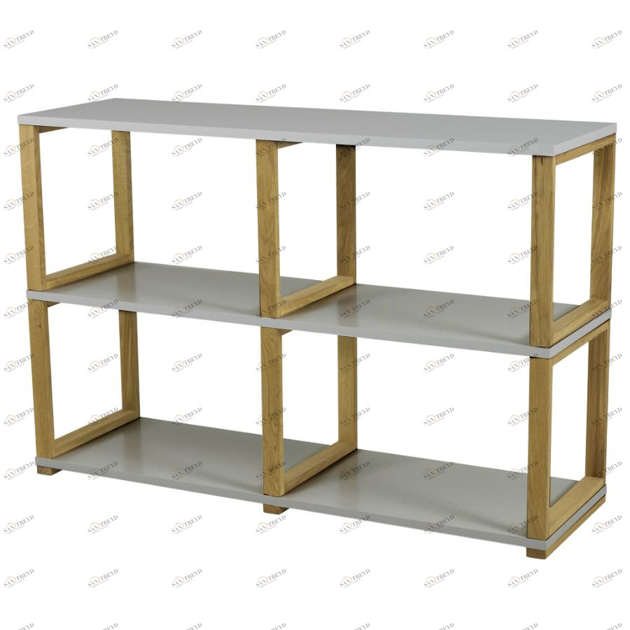 Стеллаж Tenzo Art, 80х120х36 см, дуб, серый 2322012