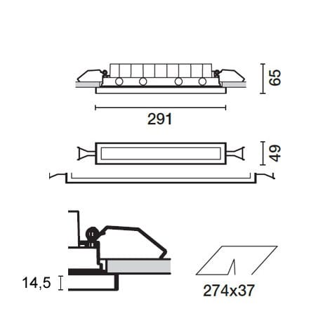 Утопленный заливки формы алюминиевый светодиодный наружный прожектор iGuzzini Laser Blade InOut ARCH-00025801 - Вид №3