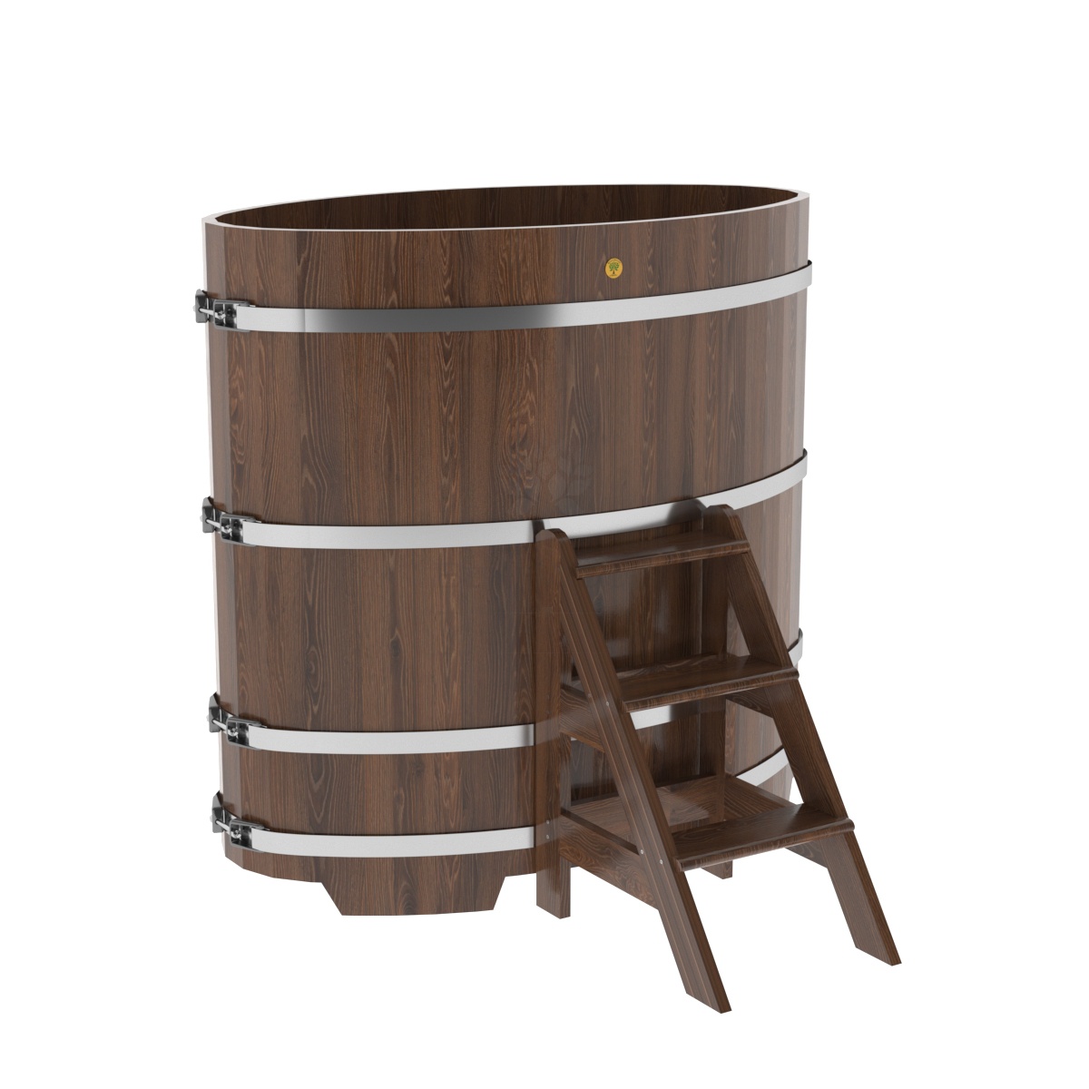 1279 Купель овальная из дуба 0,80х1,42х1,4 морёный Alyarus 