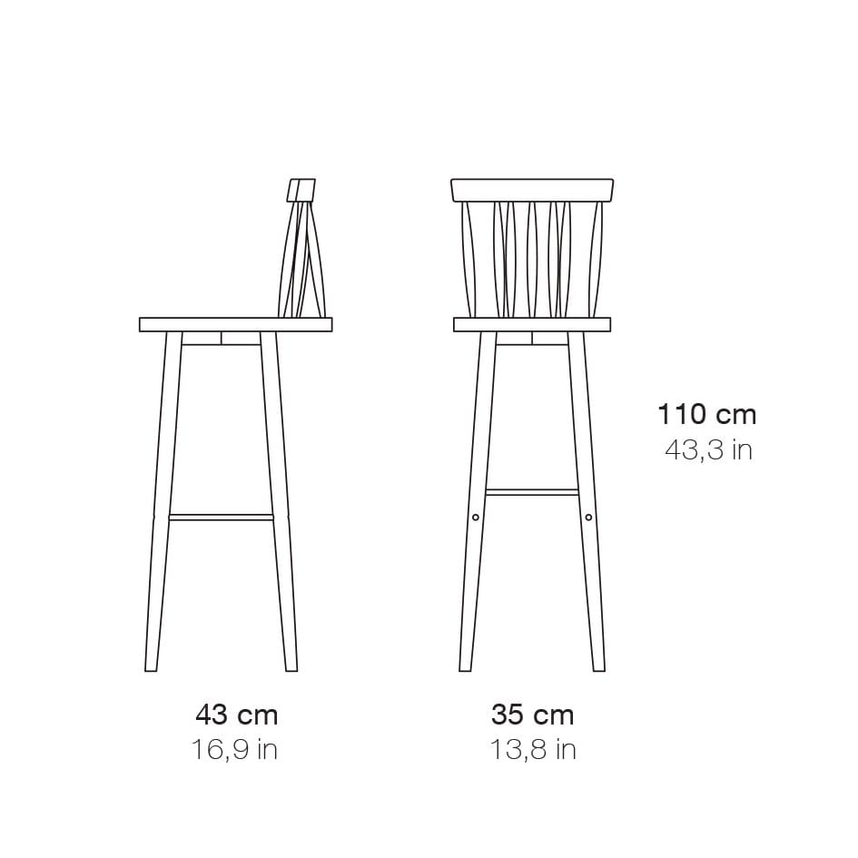 Высокий деревянный барный стул Branca Lisboa R&B ARCH-00081942 - Вид №4