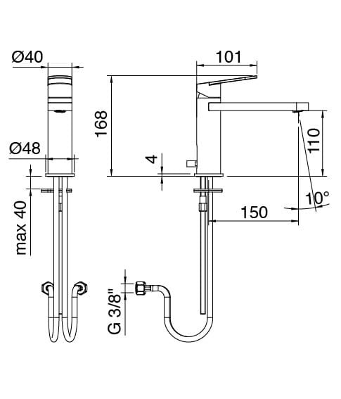 Смеситель для раковины из латуни Zazzeri Trend X ARCH-00131803 - Вид №3