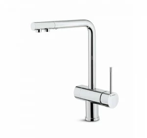 Смеситель для мойки, однорычажный, с поворотным изливом диаметром 28 мм, с двойным потоком для чистой воды MOONY NEWFORM Италия