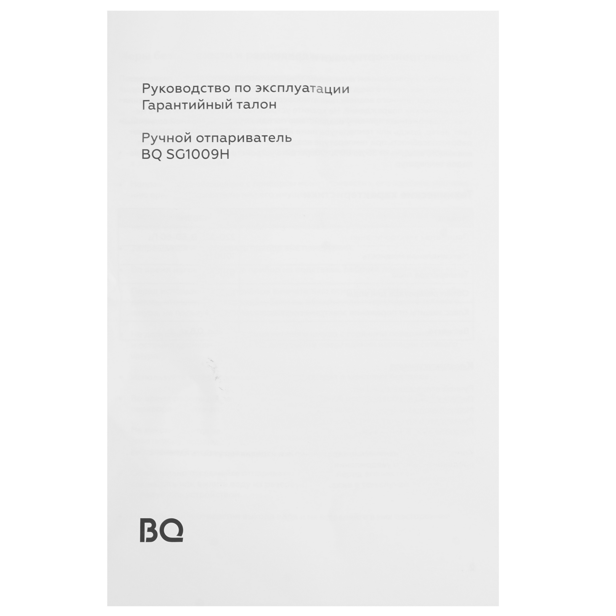 9285477 Отпариватель BQ SG1009H бежевый STDN-0014839 - Вид №6