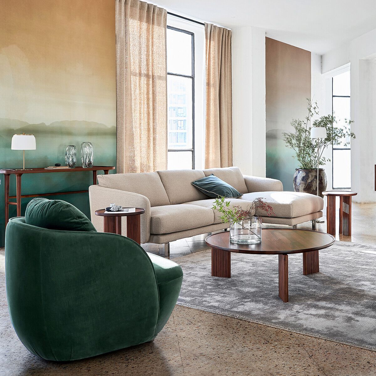 Круглый журнальный столик из грецкого ореха AMPM DIAGIL ARCH-00062714 - Вид №4