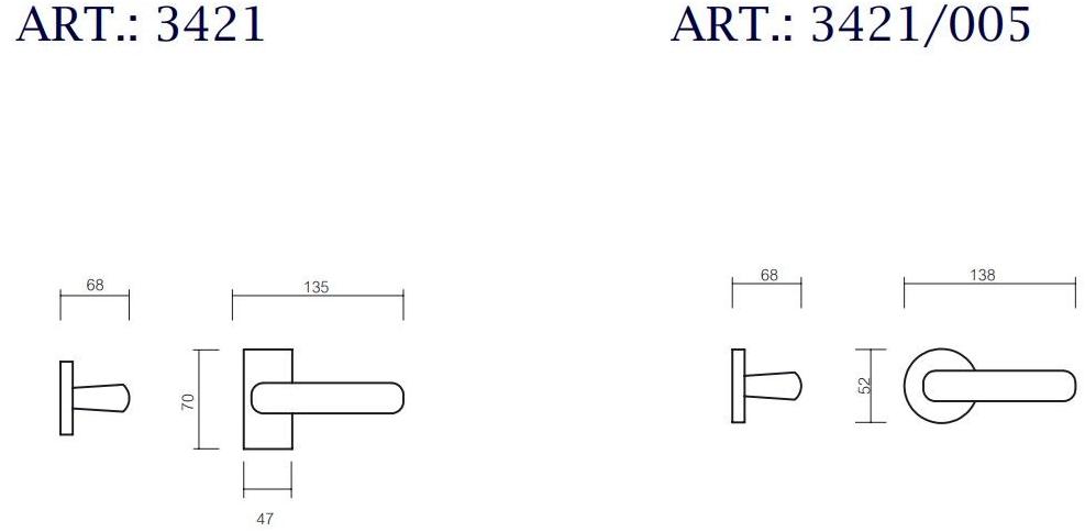 Pasini Ручка из латуни на розетке Anubi 3421  - Вид №2