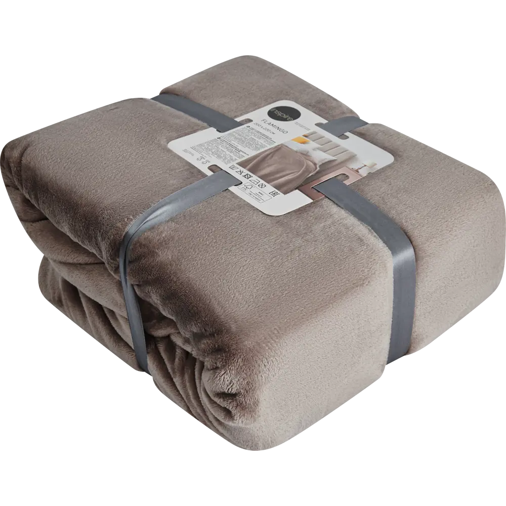 Плед Inspire Flamingo 200x220 см микрофибра цвет серо-коричневый 89162743 STLM-2073535 - Вид №2